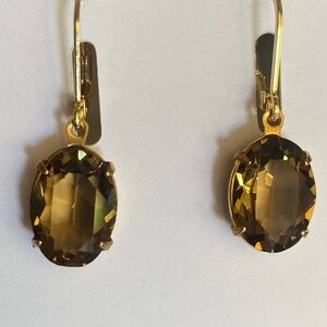 Smoky topaz crystal sparkling earrings